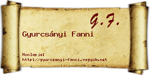 Gyurcsányi Fanni névjegykártya