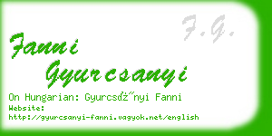 fanni gyurcsanyi business card